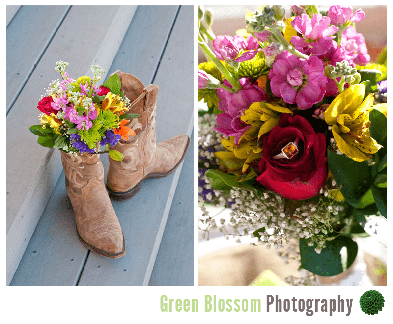 Colorado same-sex wedding shoes and flowers photo