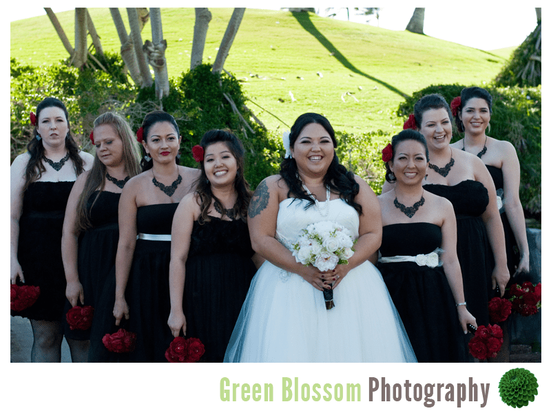 Hawaii Kapolei Golf Course Wedding Photos bridesmaids