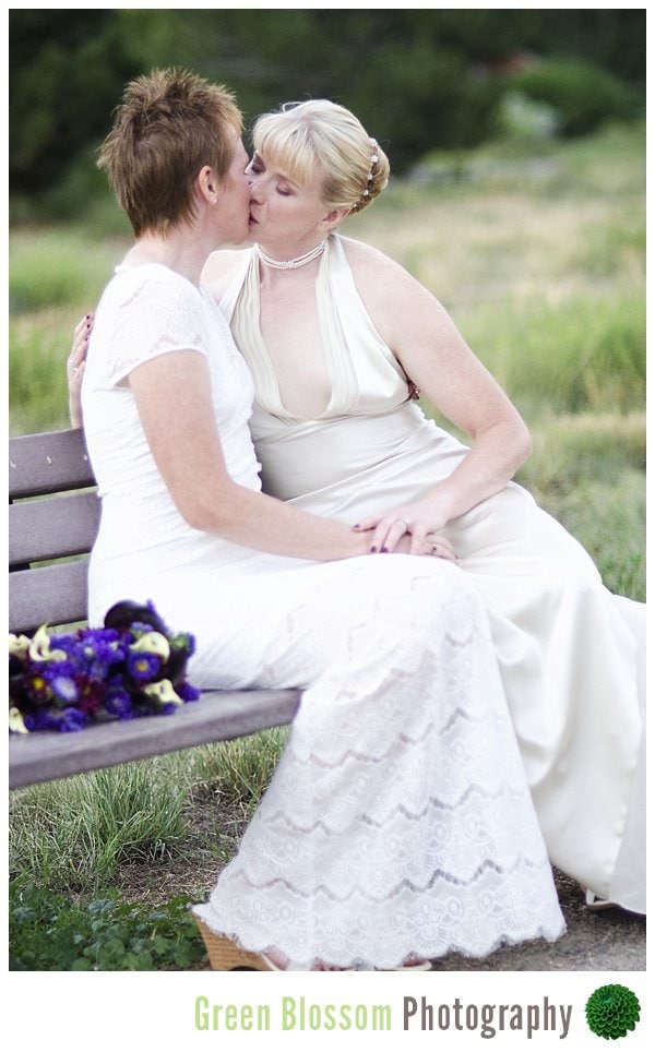 Intimate Littleton Backyard Civil Union couple's portrait photo