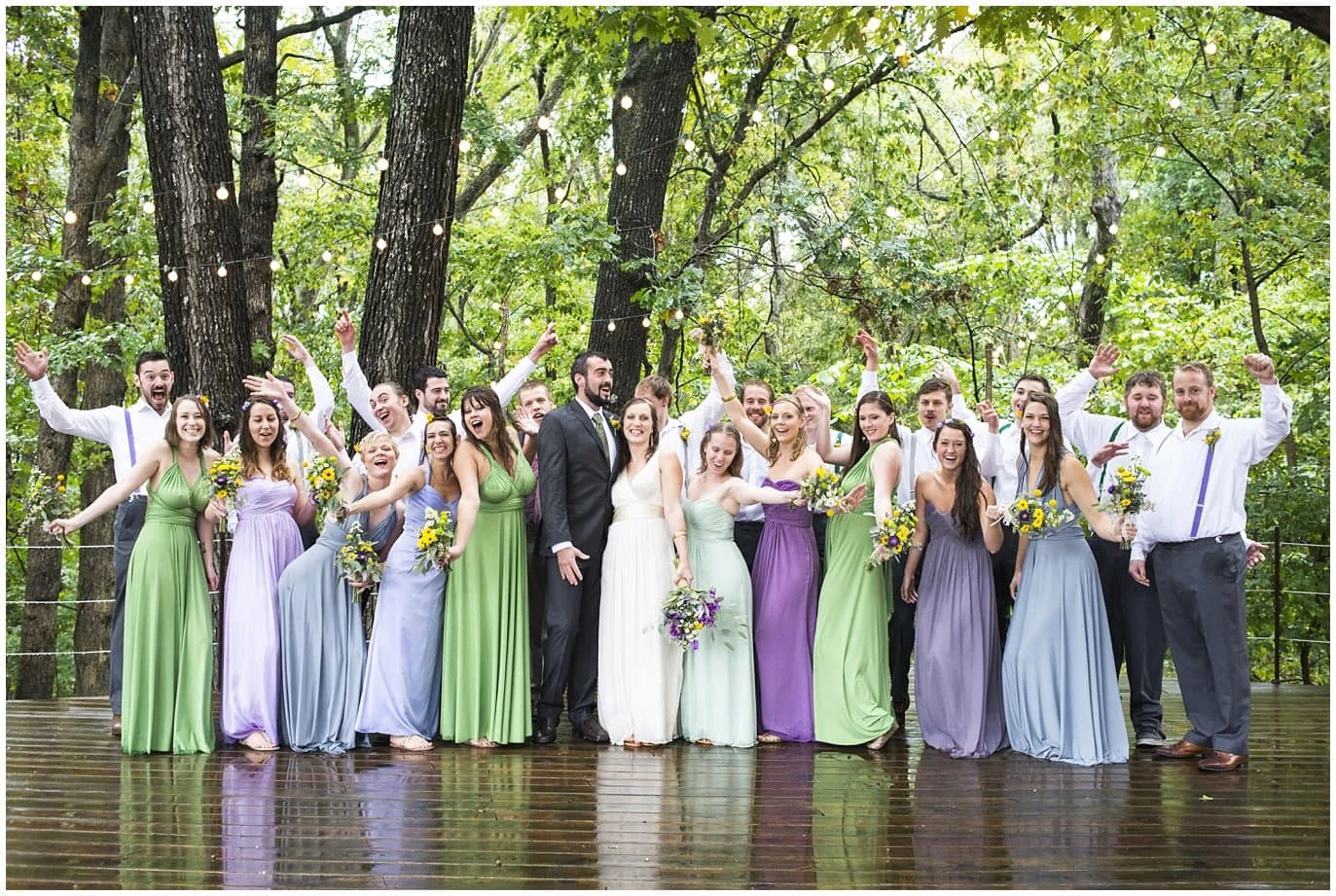 wedding party in pastel dresses photo