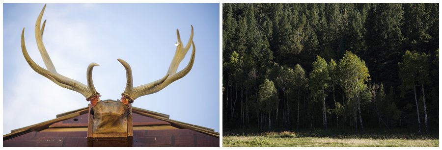 antlers and aspen at Deer Creek Valley Ranch wedding by Colorado wedding photographer Jennie Crate