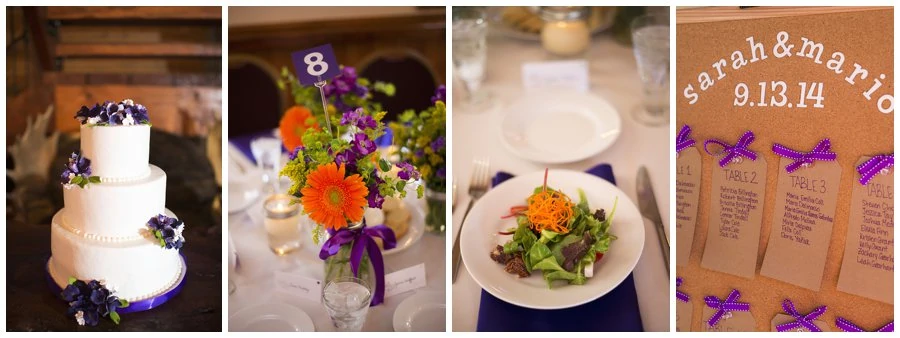 colorful wedding decor at Deer Creek Valley Ranch wedding by Estes Park wedding photographer Jennie Crate