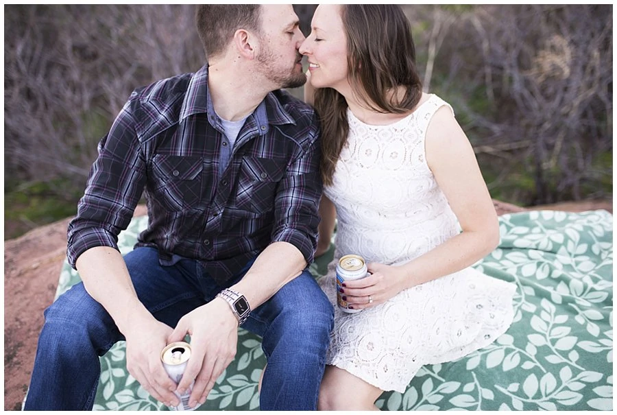 Red Rocks Amphitheater Engagement craft beer photo