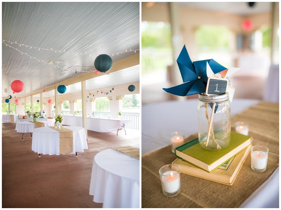 pinwheel decoration wash park boathouse wedding reception photo