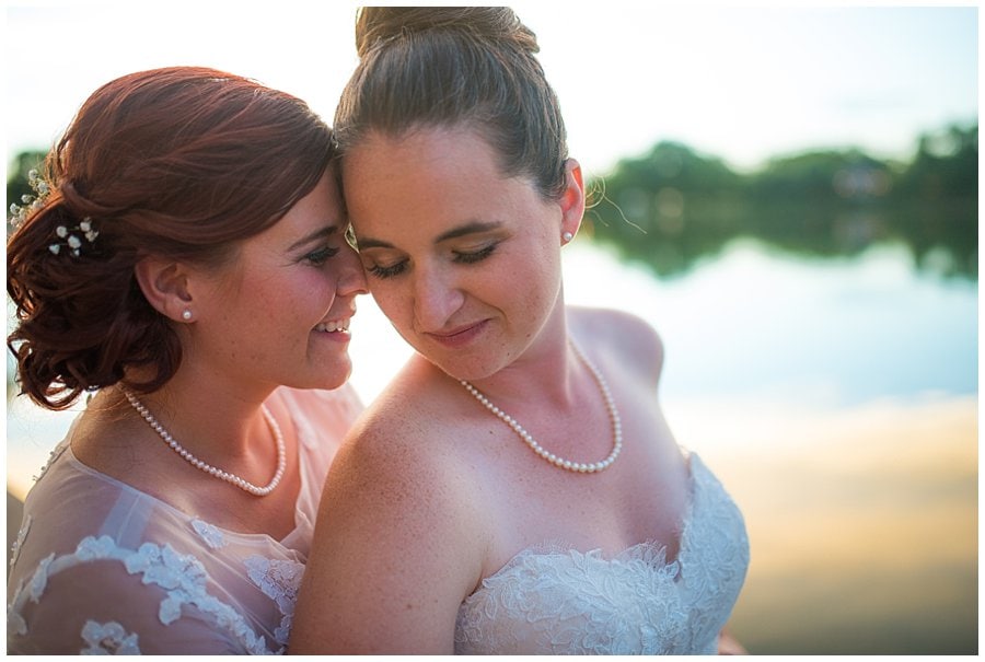 Denver lesbian wedding by wash park lake photo