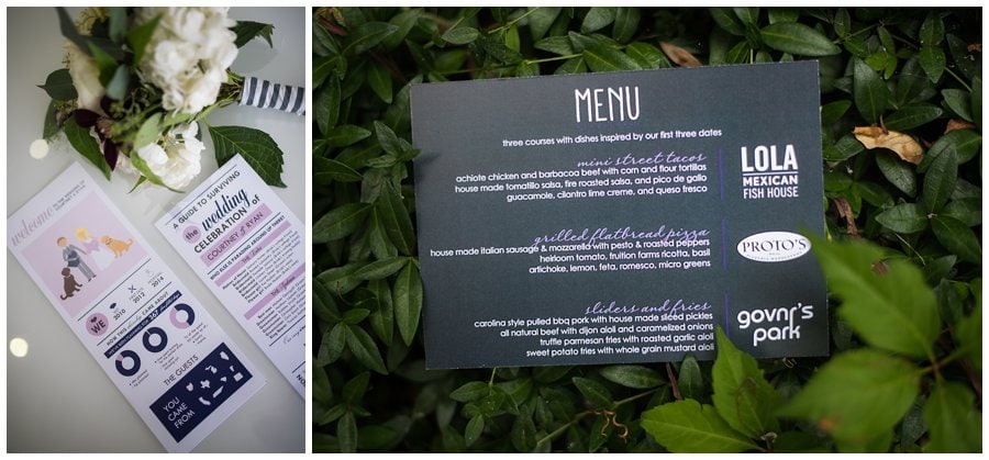 modern menu and place settings at blanc Denver wedding by Blanc Wedding Photographer Jennie Crate Photographer