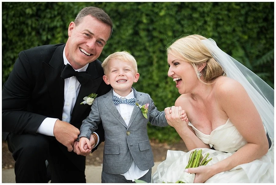 bride and groom and ring bearer at blanc Denver wedding by Blanc Wedding Photographer Jennie Crate Photographer