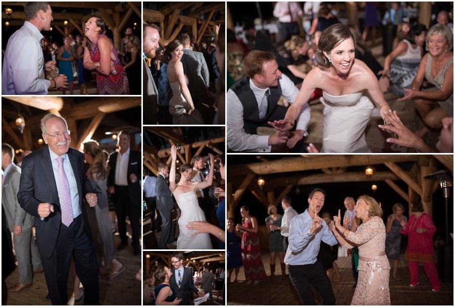 reception dancing photo outdoor at Piney River Ranch wedding by Colorado Wedding photographer Jennie Crate, Photographer