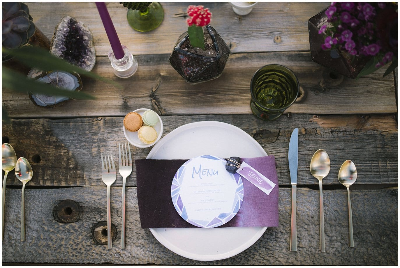 wedding table with cactus decoration photo