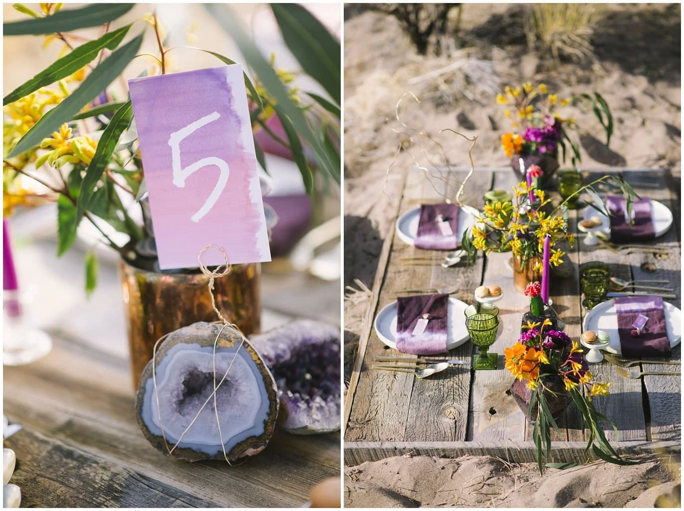 geode table numbers in desert photo