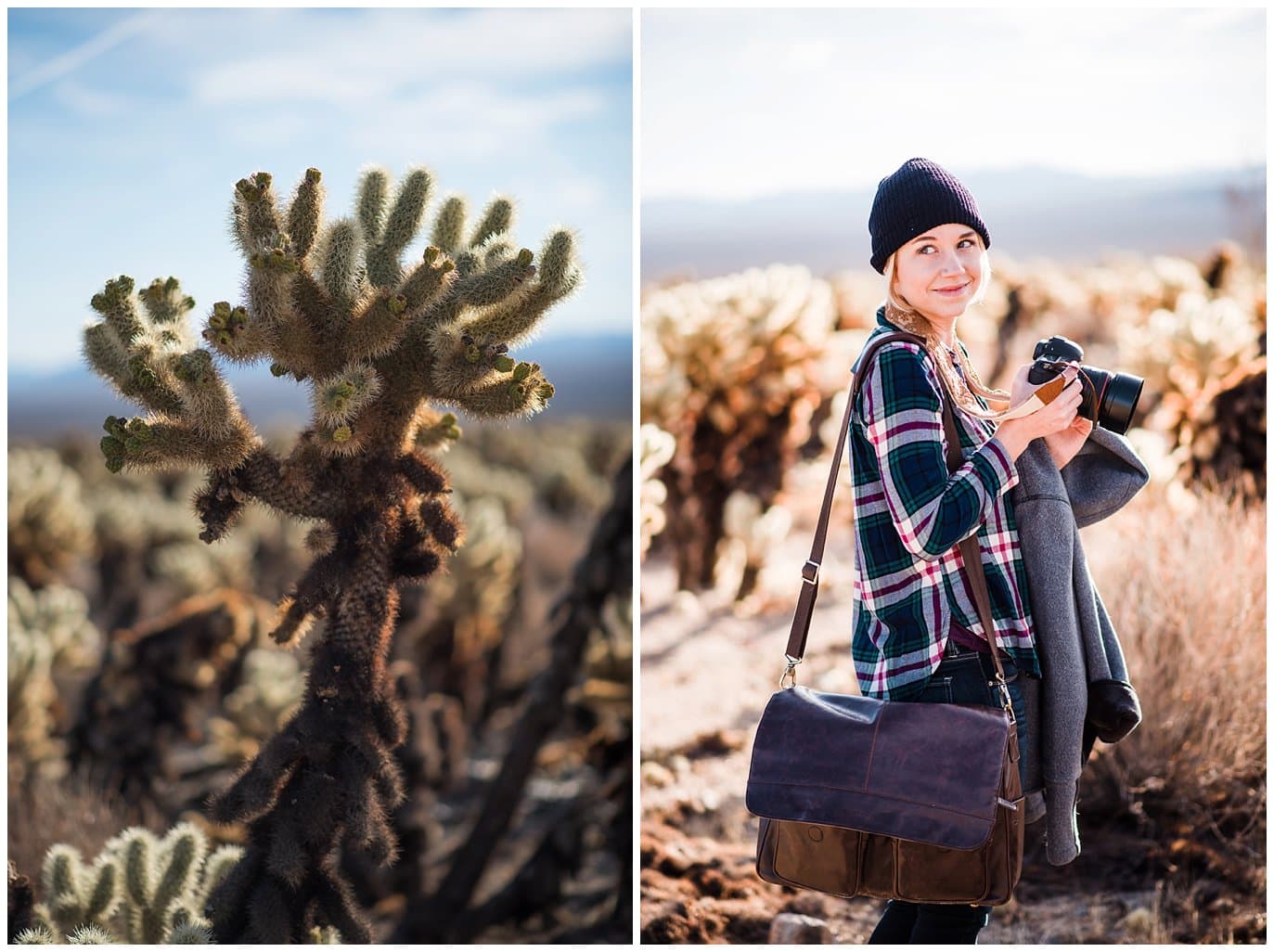 Ashley Mckenzie explring the cactus in the desert photo