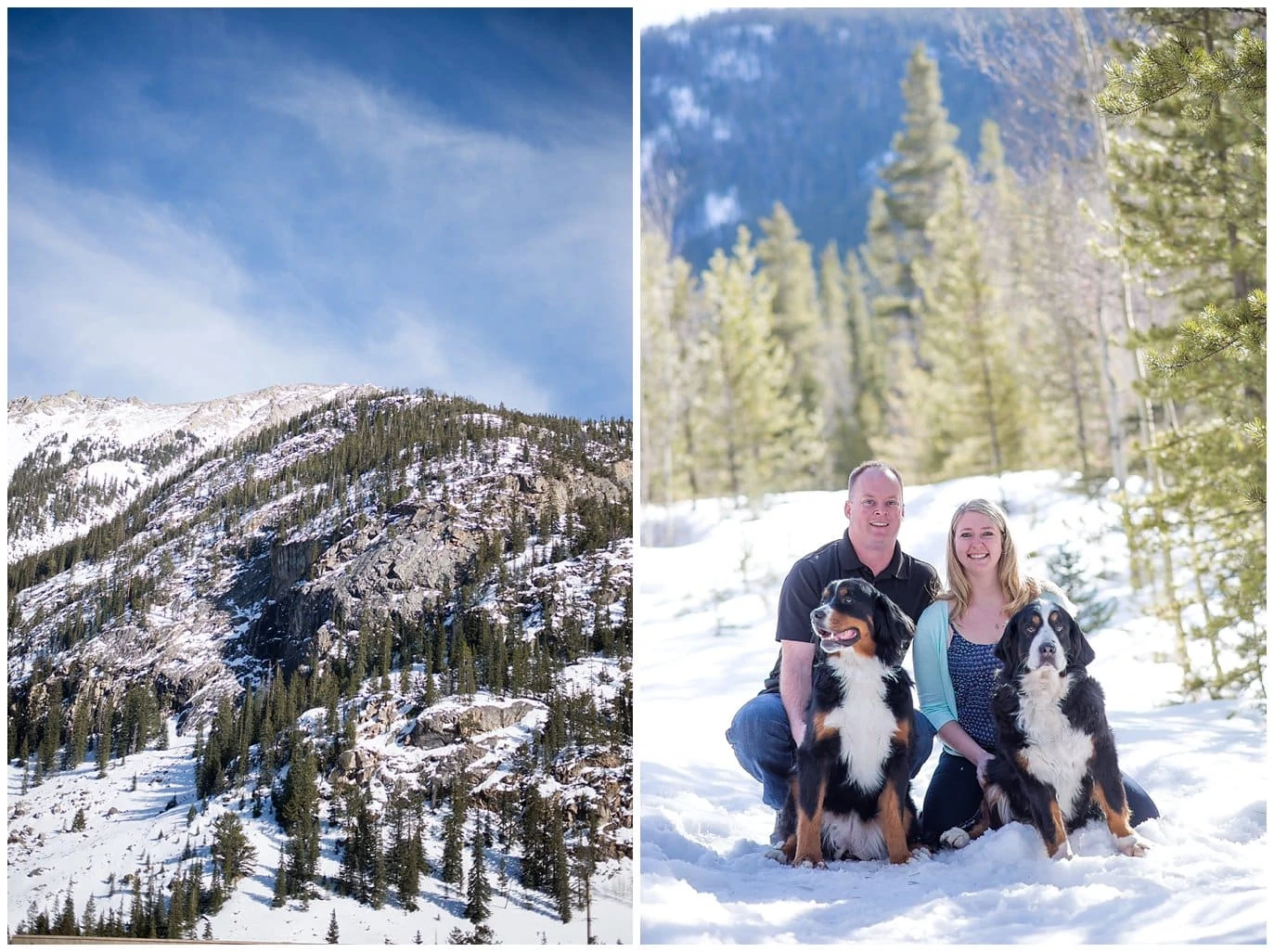 Snowy Colorado Mountain engagement photo