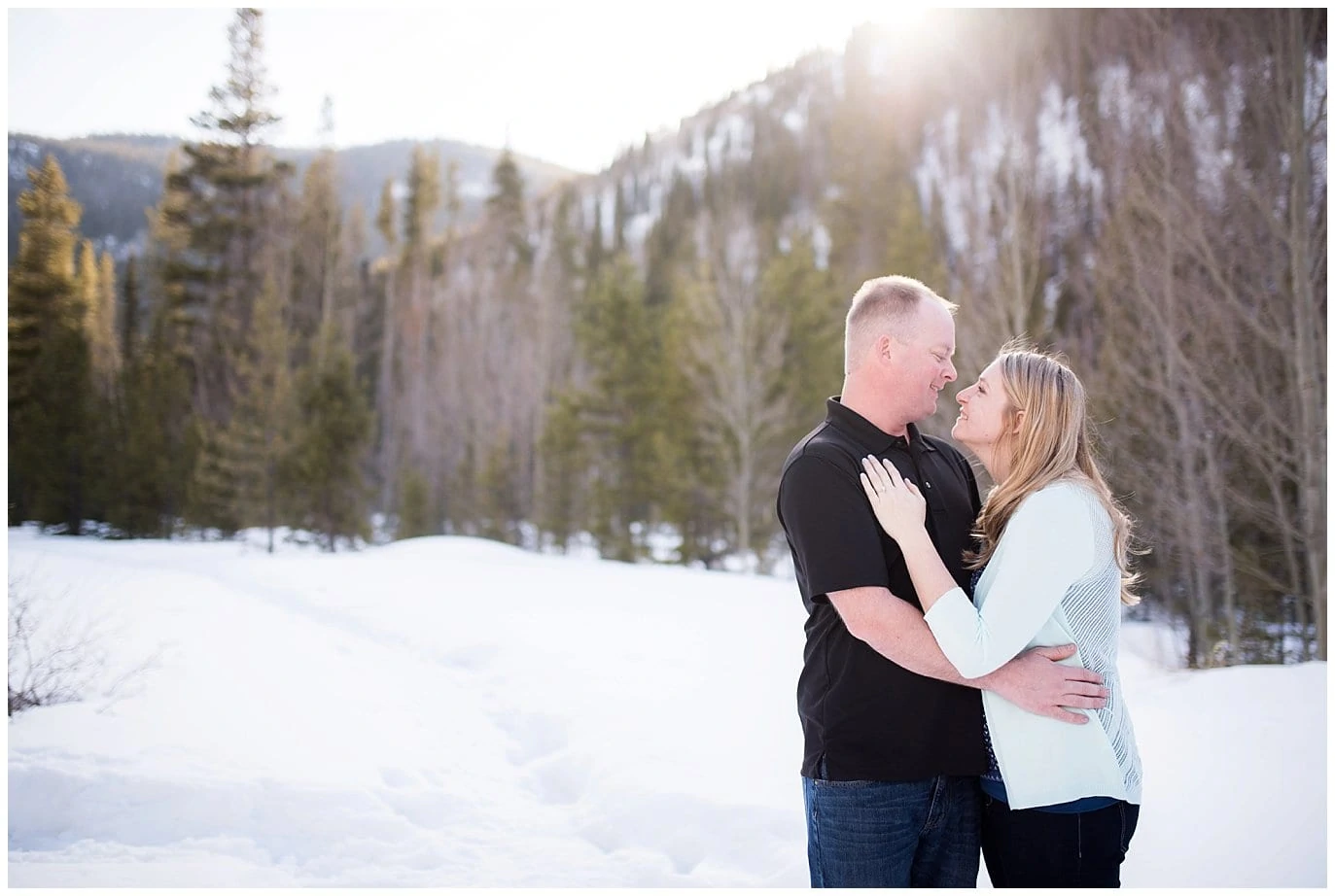 Officers Gulch Colorado Engagement Snow Session Photo