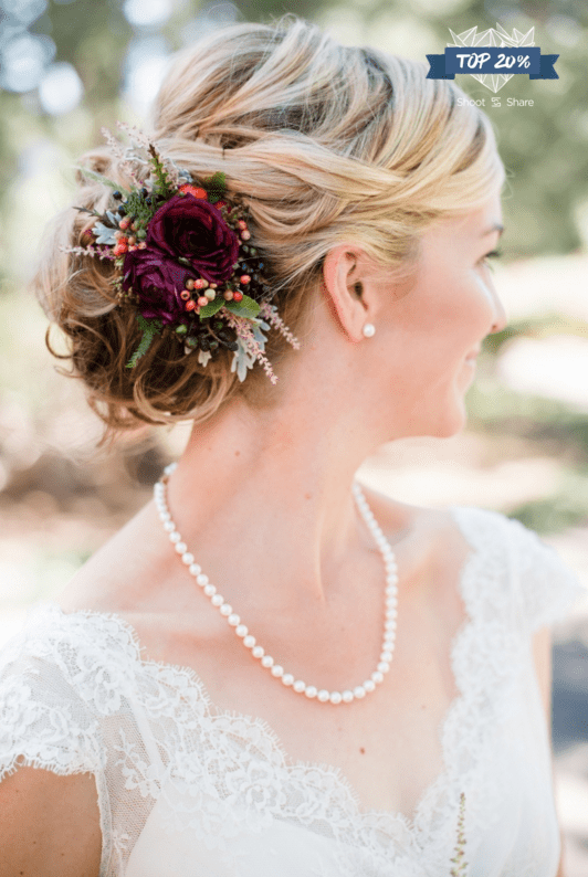 Unique Southern Charm hairpiece and lace dress photo