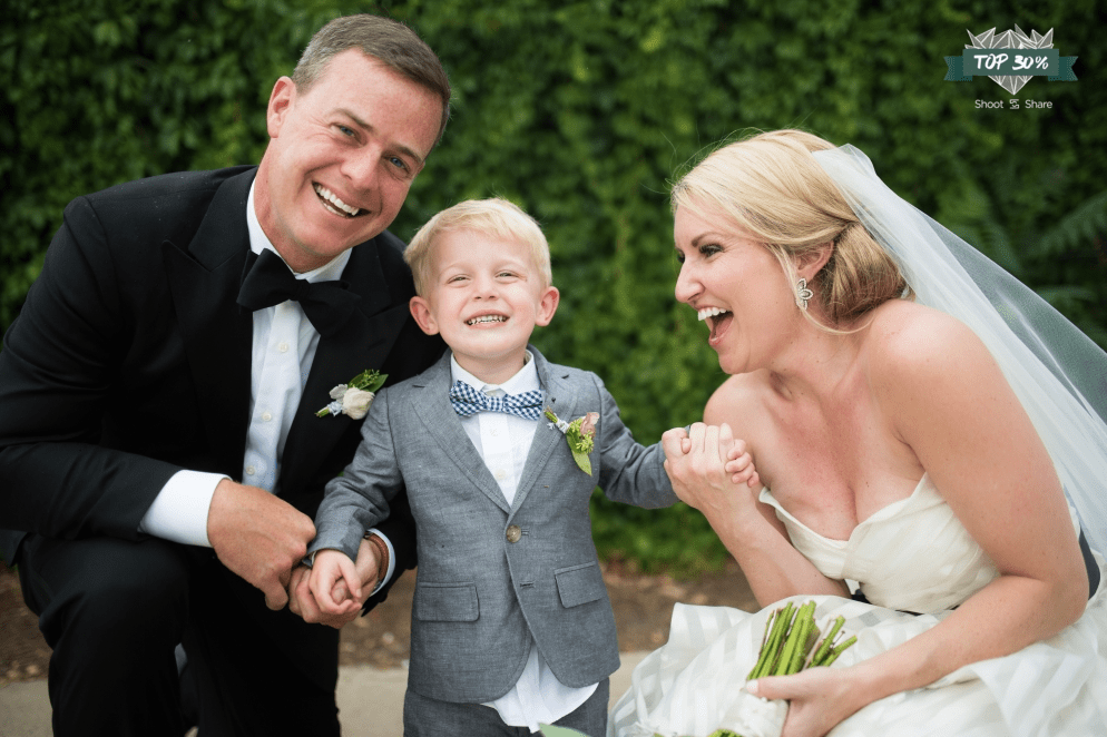 cute baby in bowtie at wedding photo