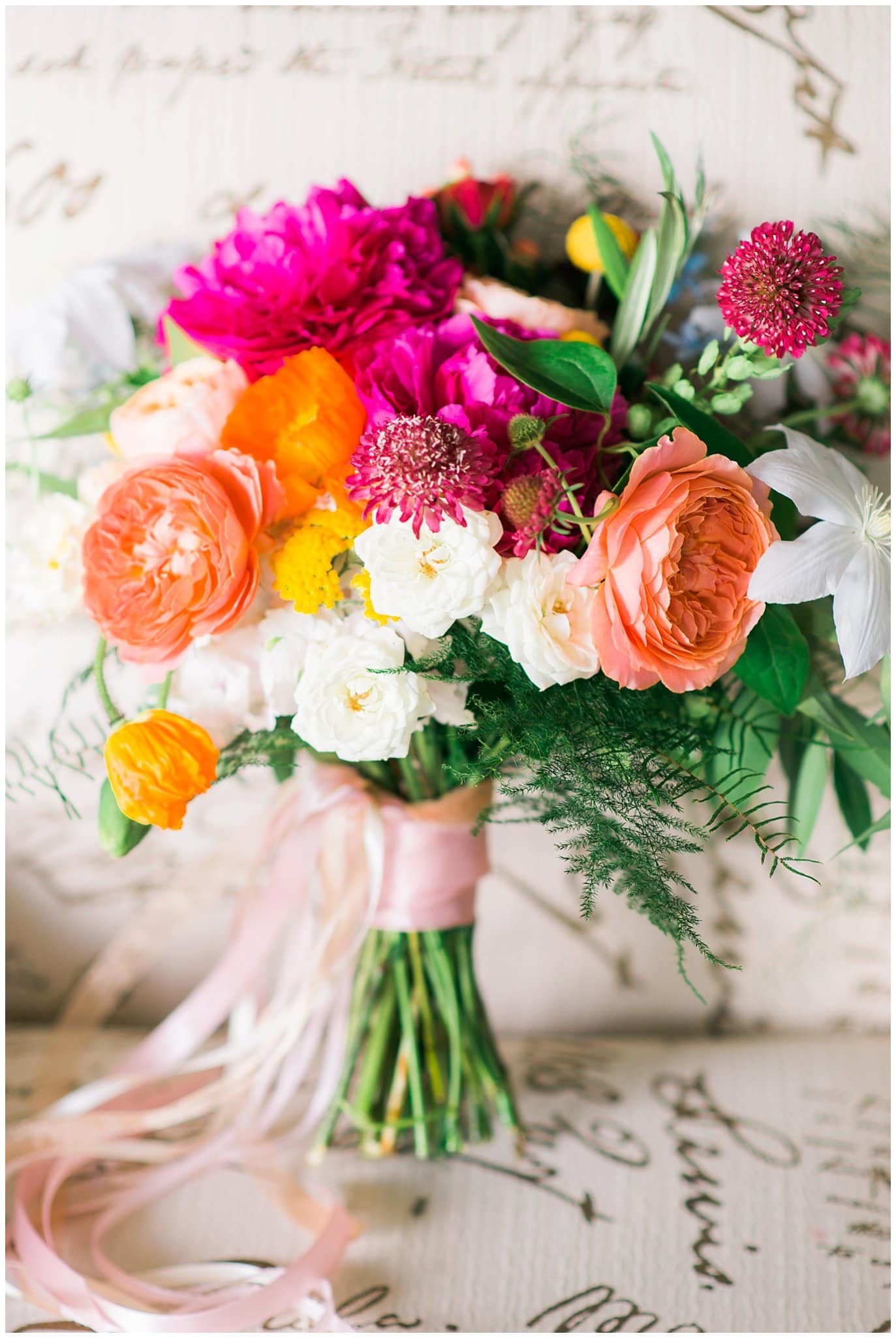 Lace and Lillies colorful bridal bouquet photo