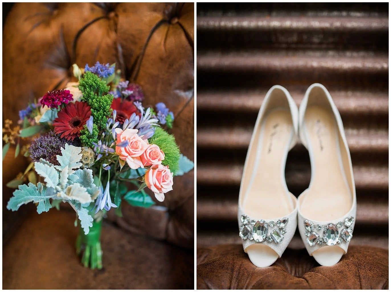 sparkly shoes and colorful flowers photo