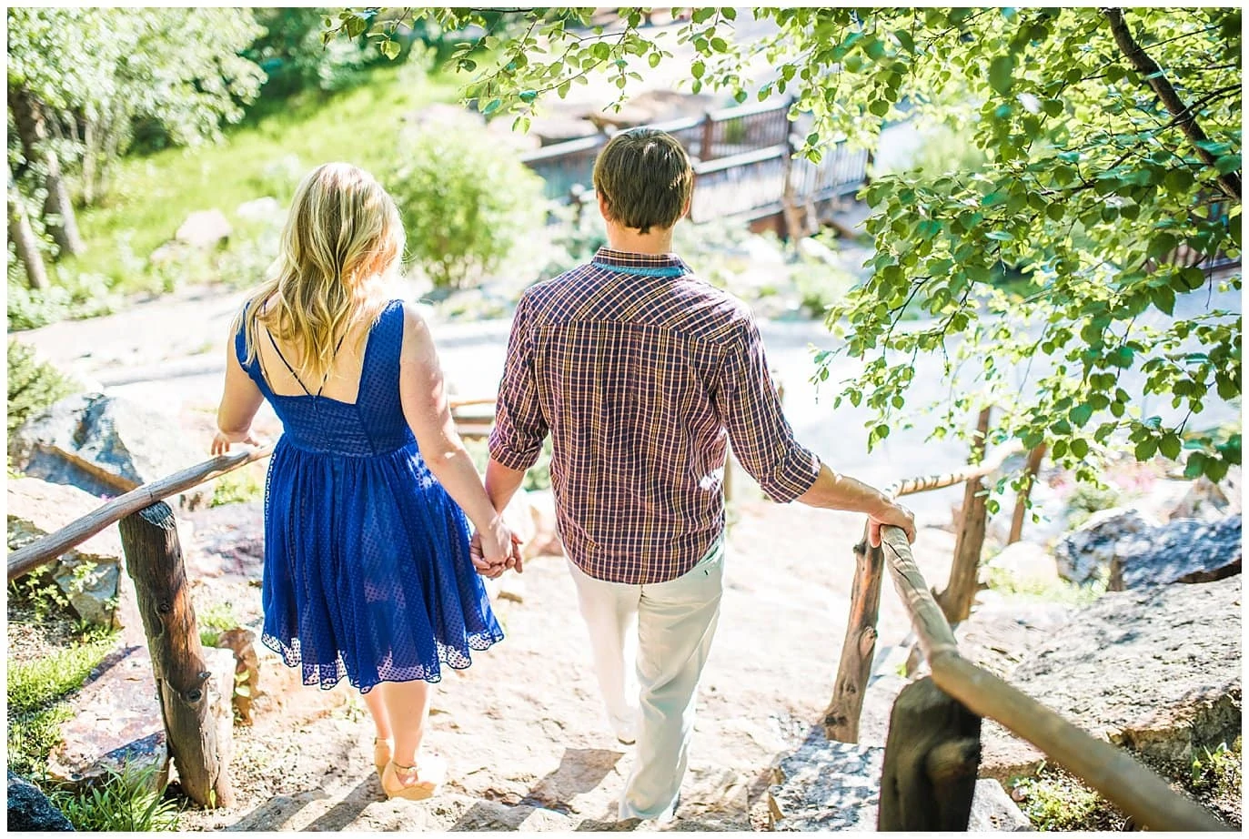 couple walking in gardens in vail photo
