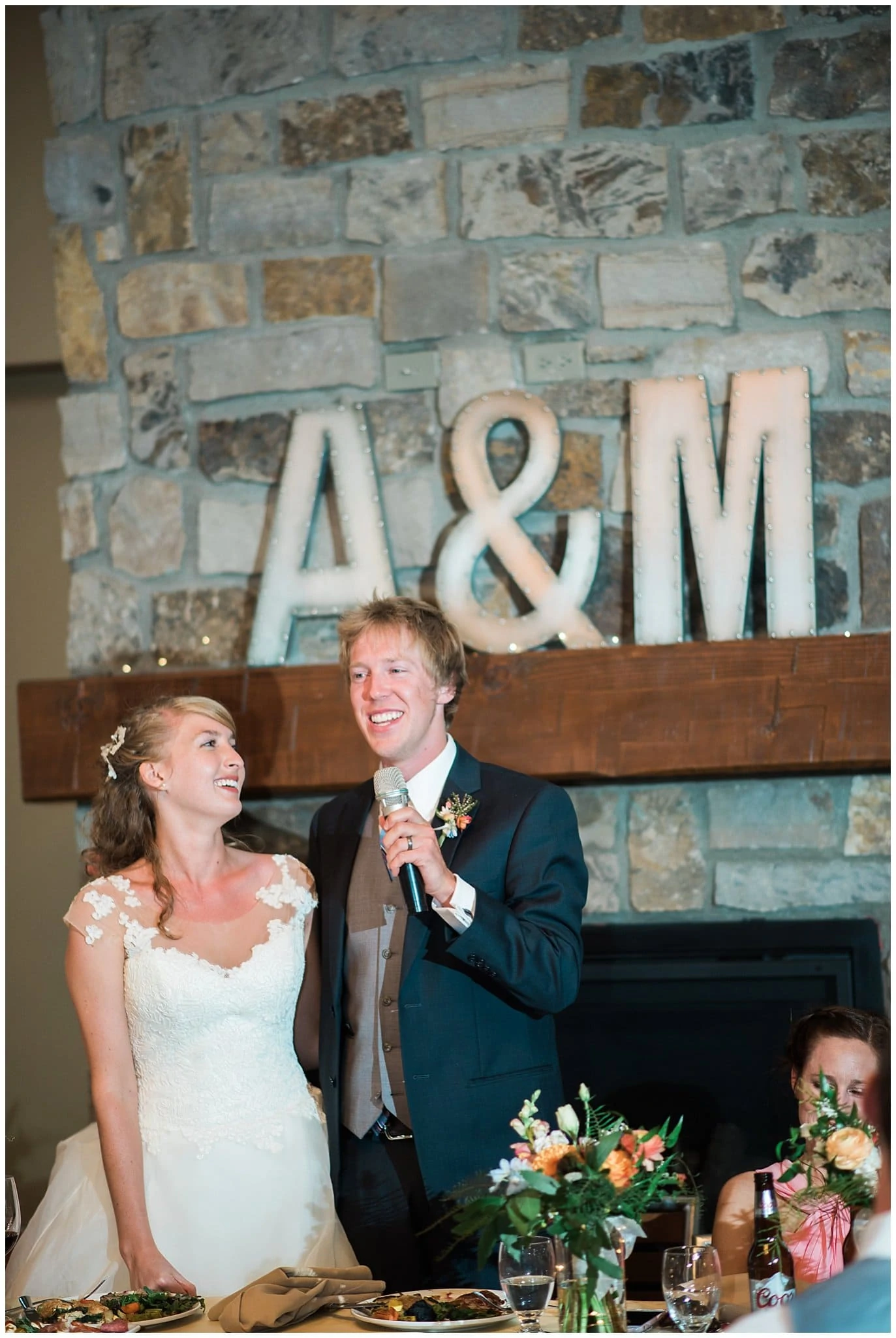 toasts at Colorado mountain wedding photo