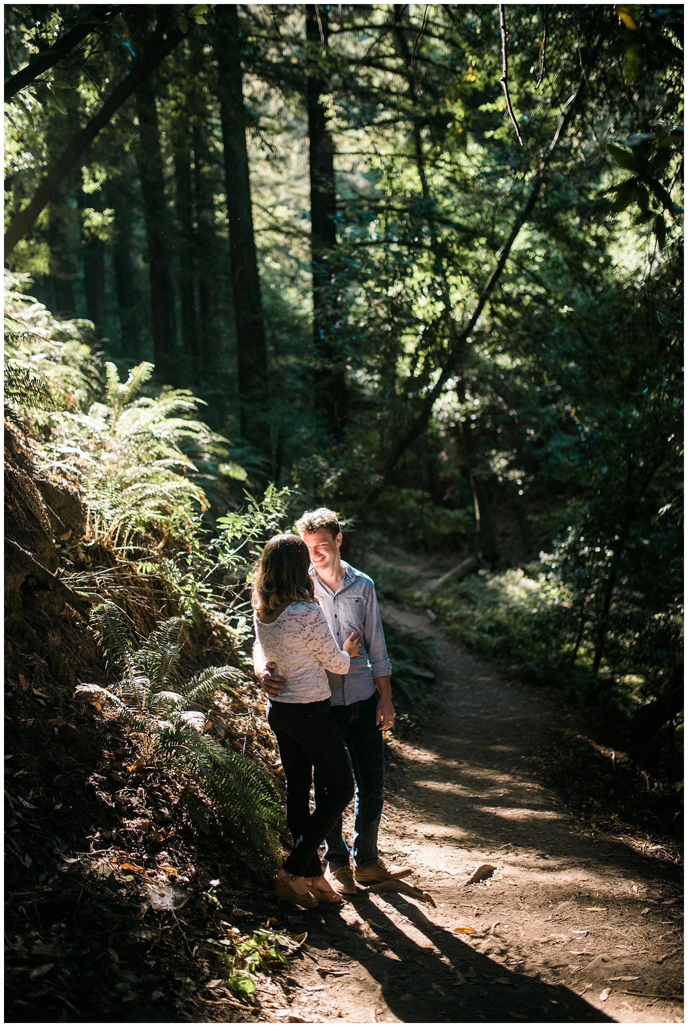 california redwood engagement photo