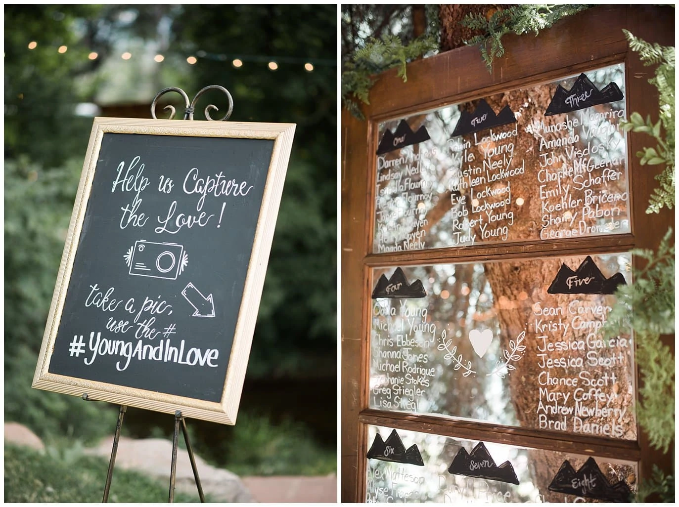 door seating chart at Lyons Farmette wedding by Rock Mountain Wedding Photographer Jennie Crate