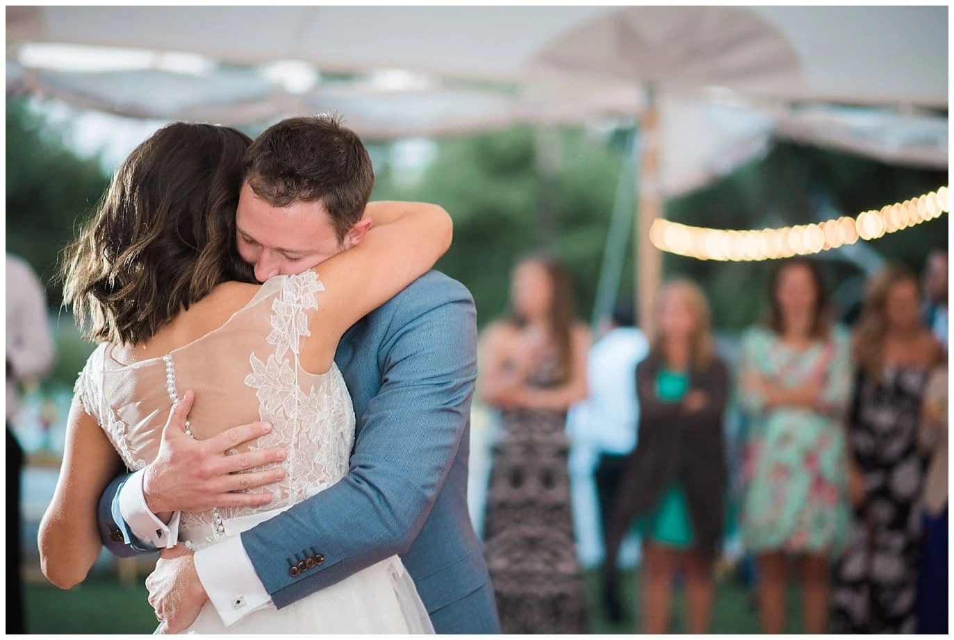 first dance for bride and groom at Lyons Farmette wedding by Lyons Wedding Photographer Jennie Crate