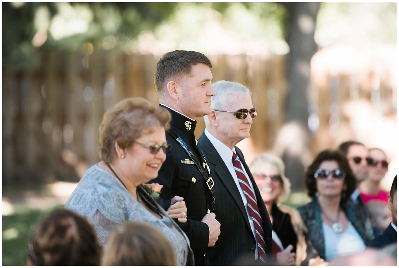 groom in military dress at Lyons Riverbend Wedding by Loveland Wedding Photographer Jennie Crate
