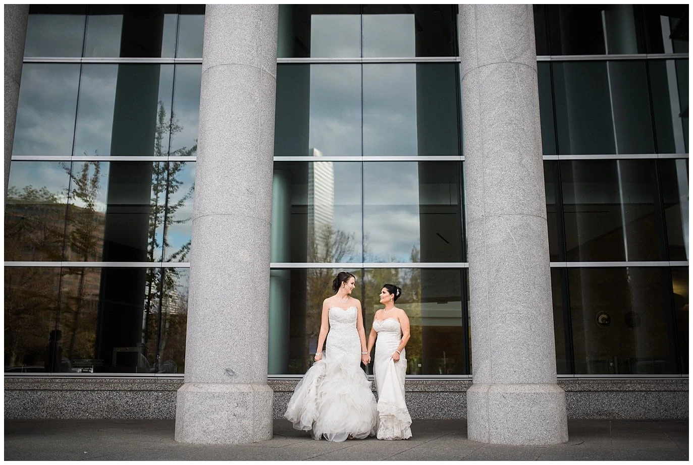 brides at justice center in Denver photo