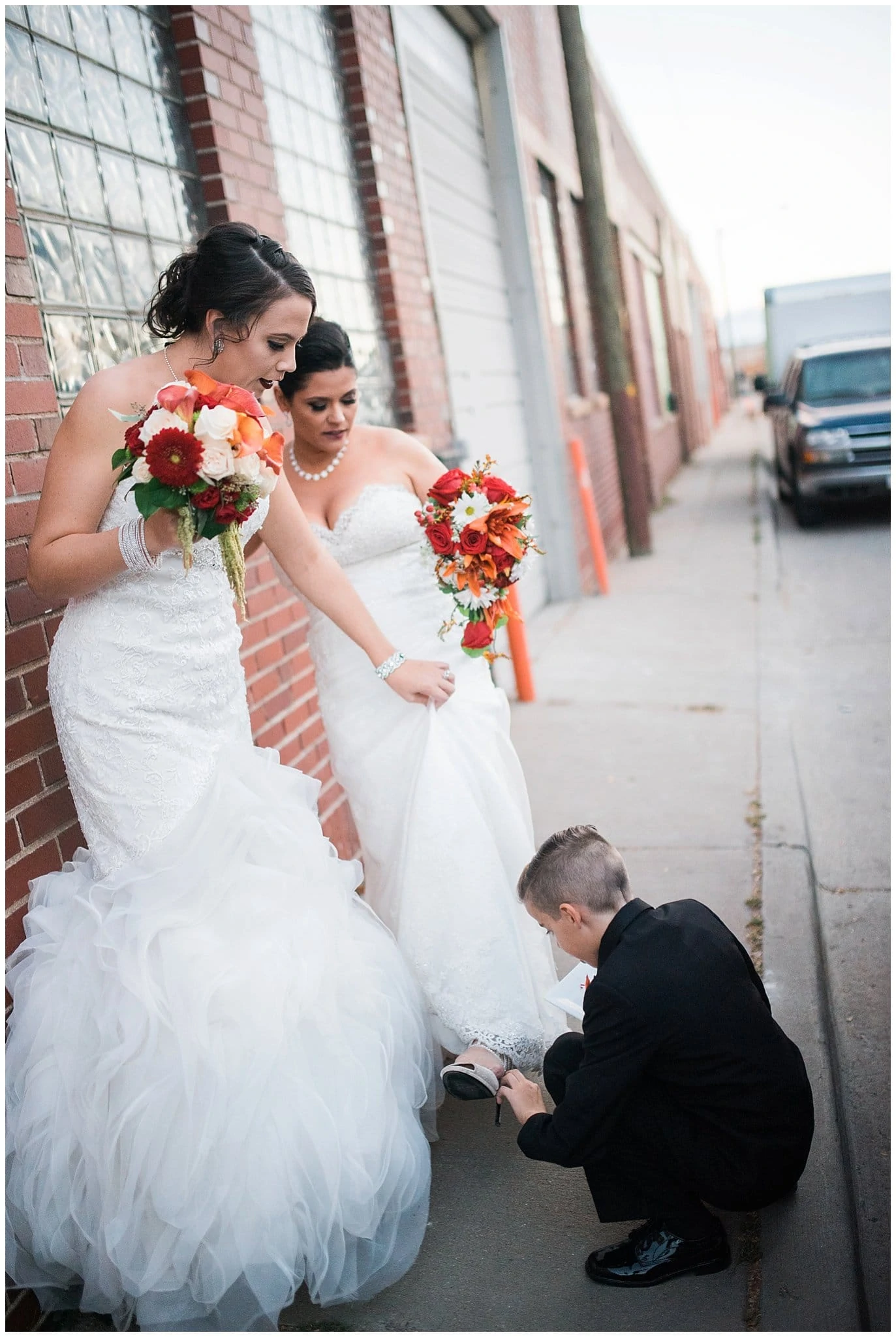 brides at Denver wedding photo