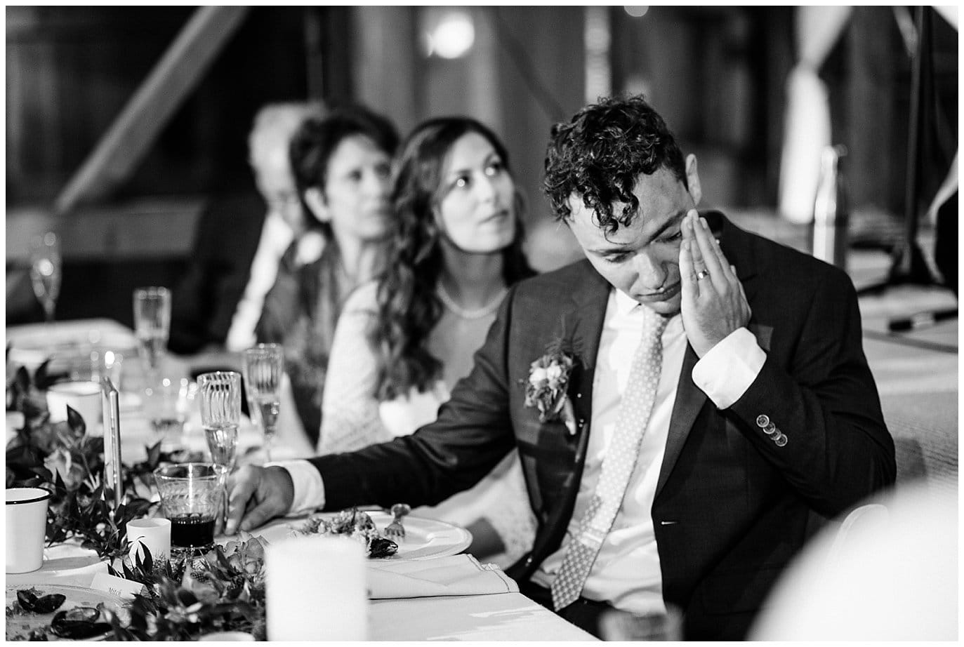 emotional groom toasts California wedding