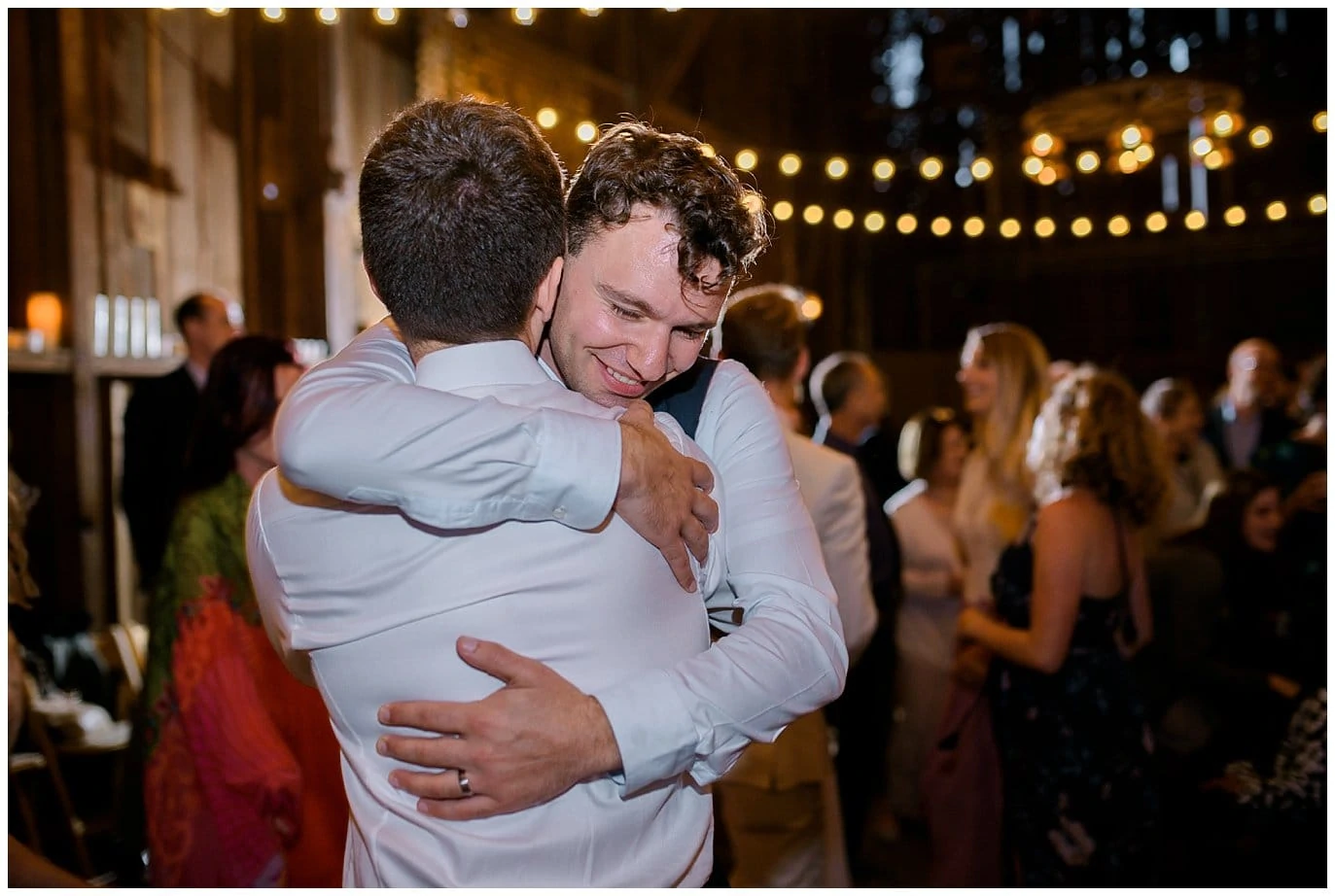 hugs during intimate wedding photo
