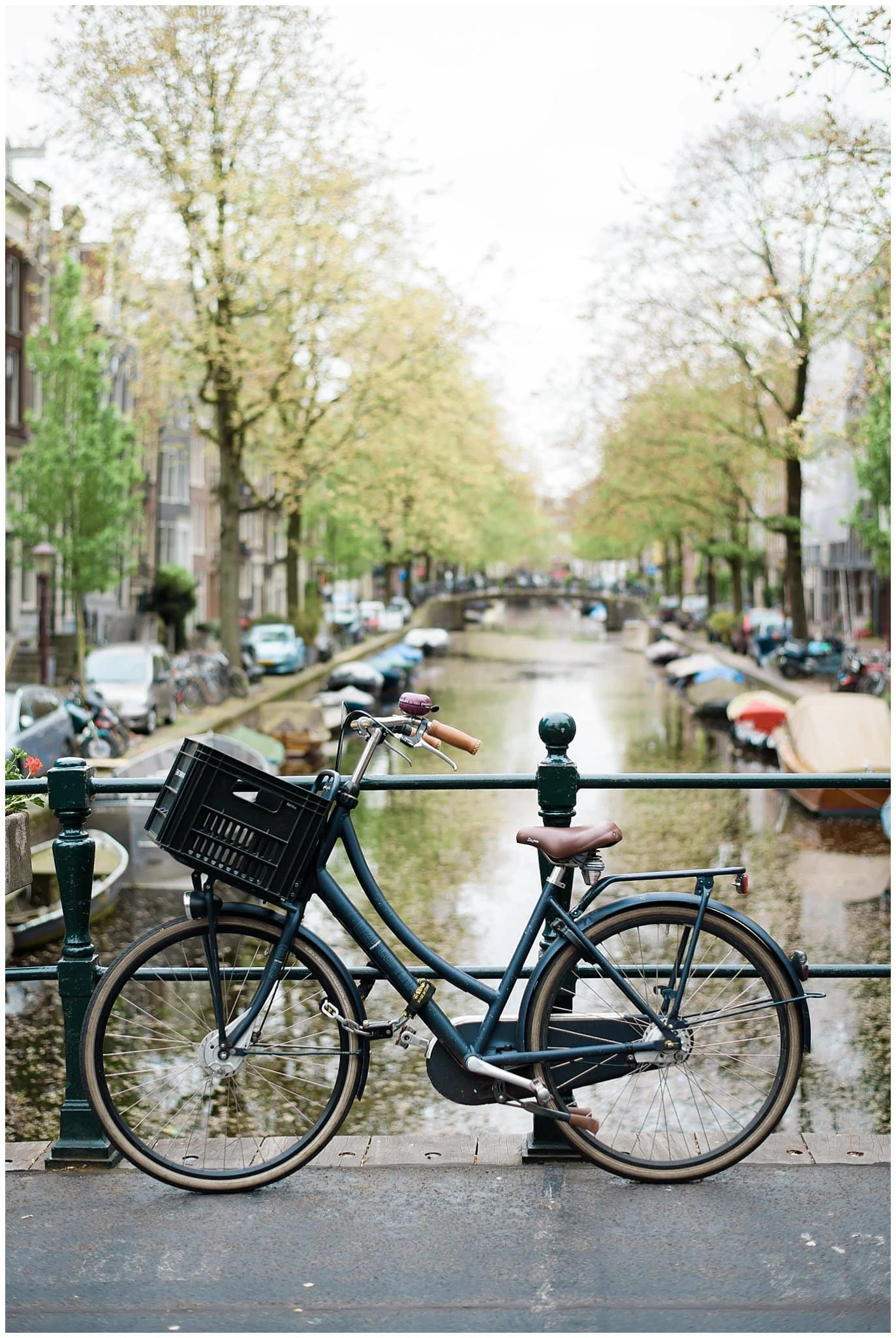canals in Amsterdam engagement photo