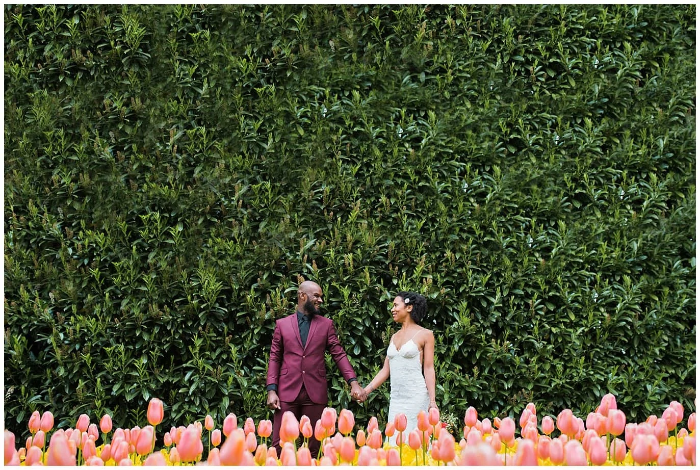 colorful tulip wedding photo