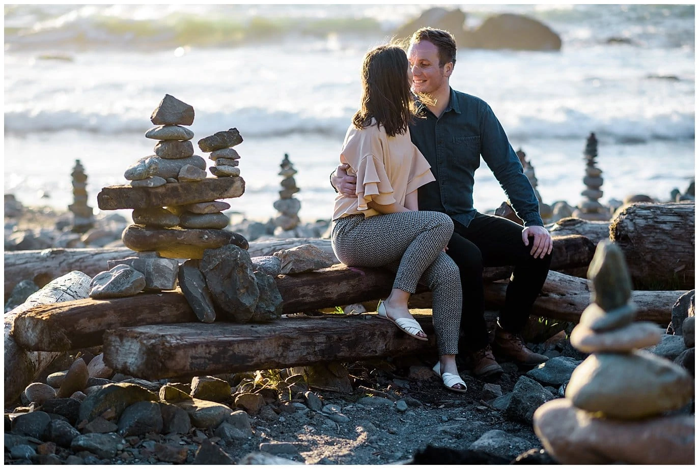 engagement photos on the rocky california coast photo