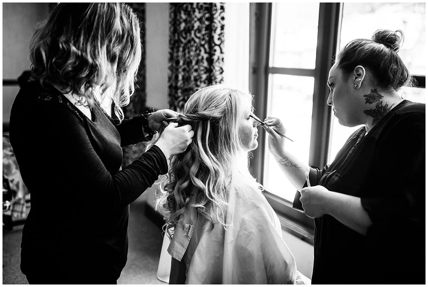 bride hair and make up Colorado wedding photo