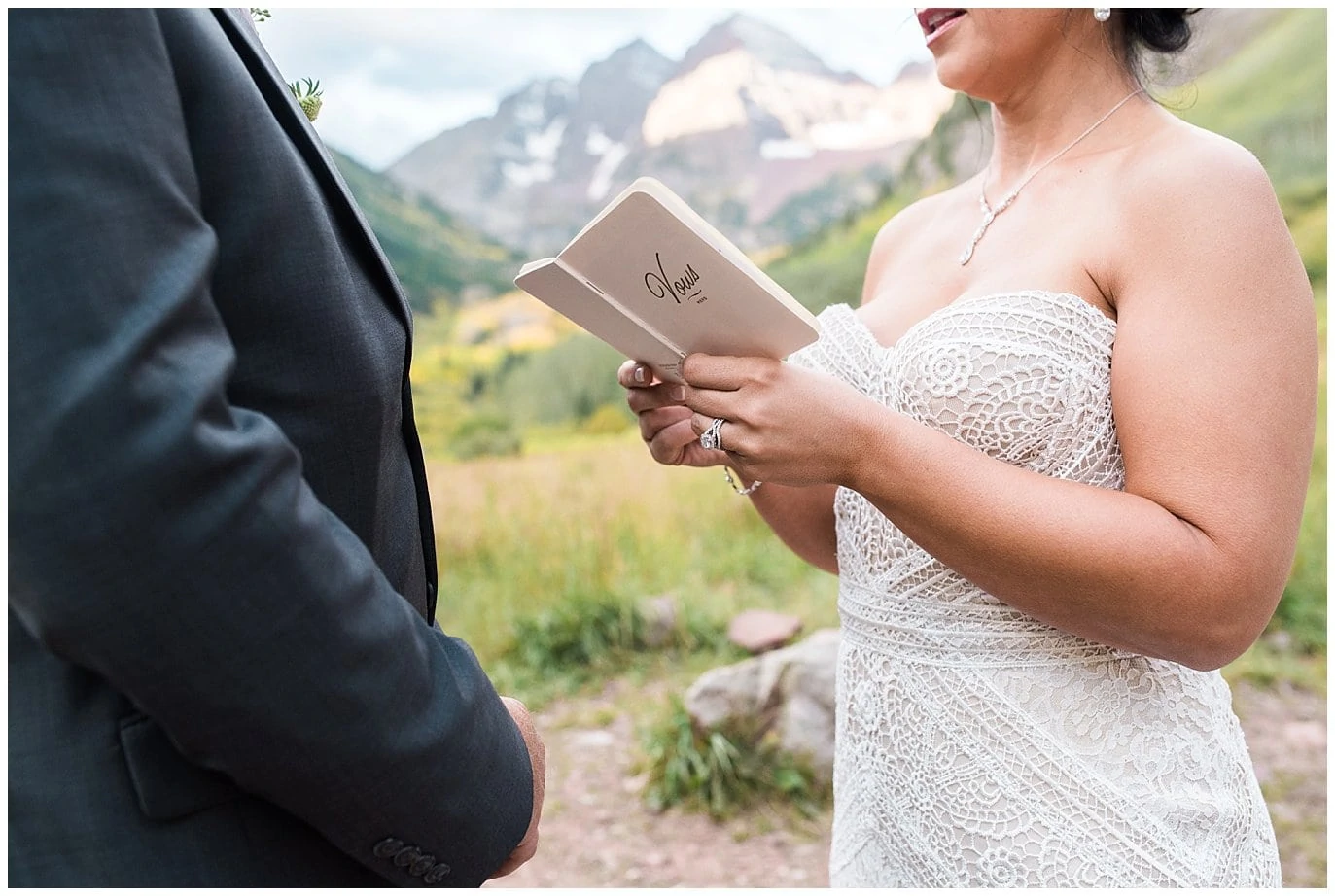 saying personal vows during elopement photo