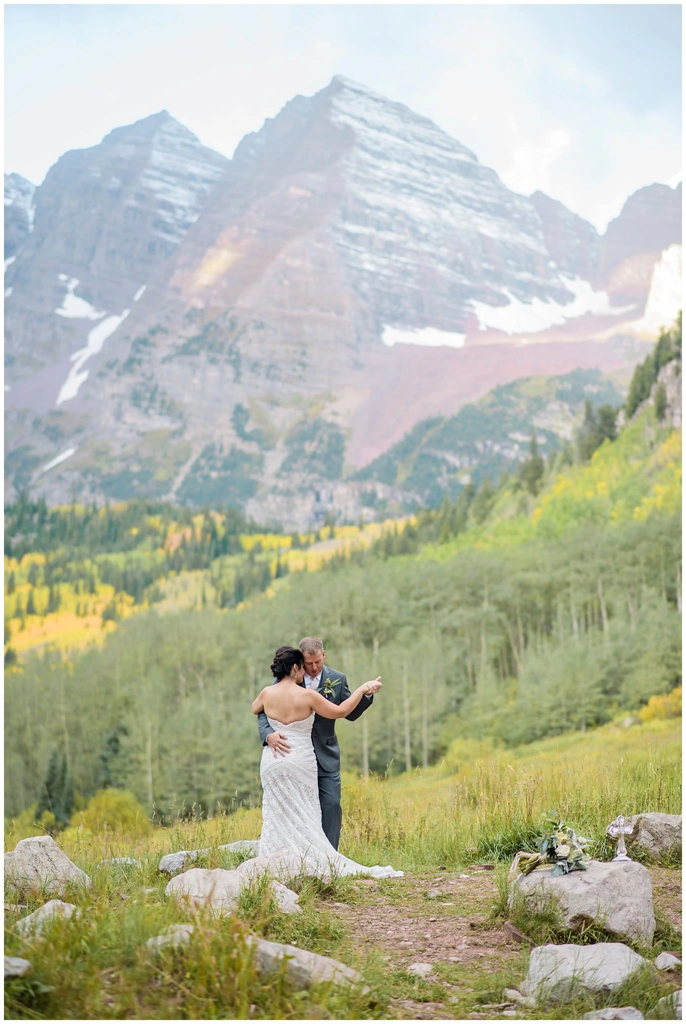 intimate first dance at Maroon Bells photo