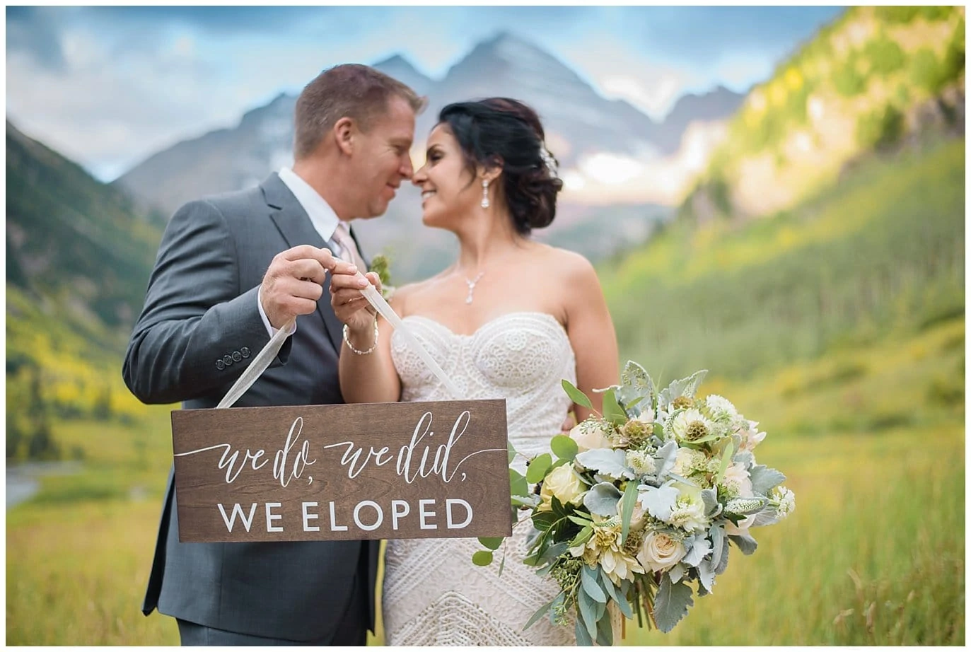 hand lettered elopement sign photo