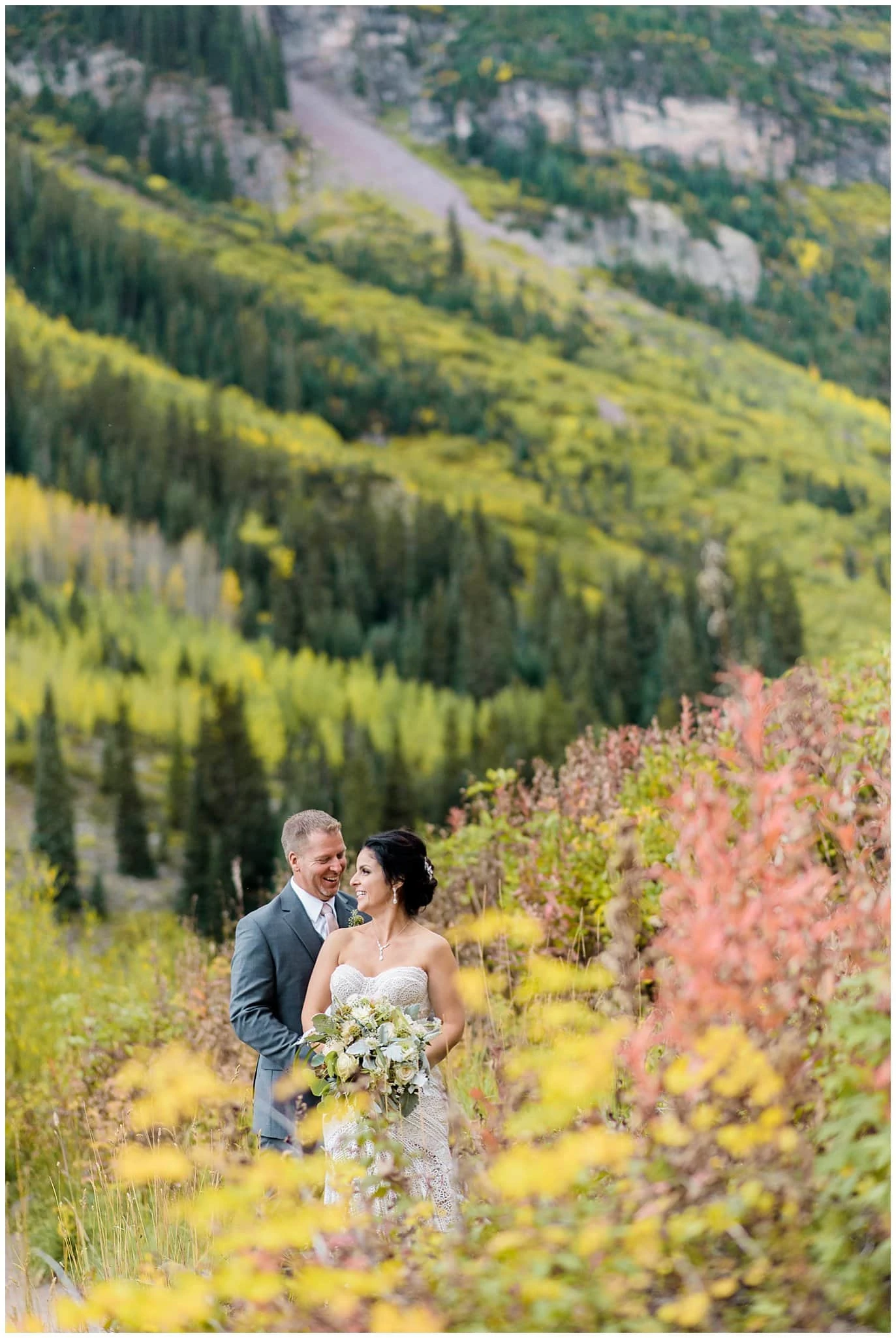 Colorado fall wedding photo