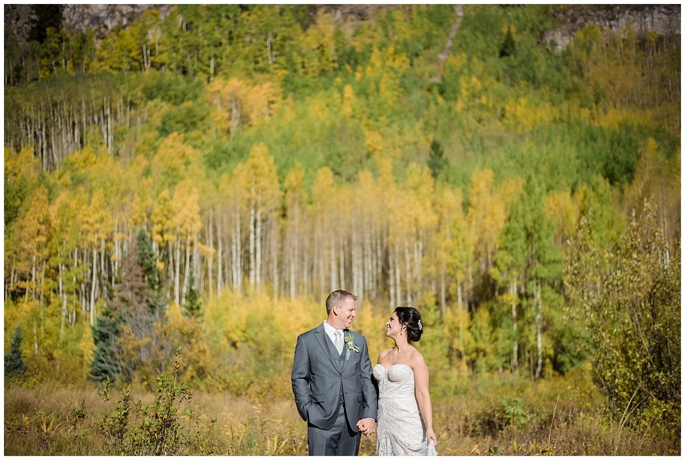 fall elopement in the colorado aspens photo