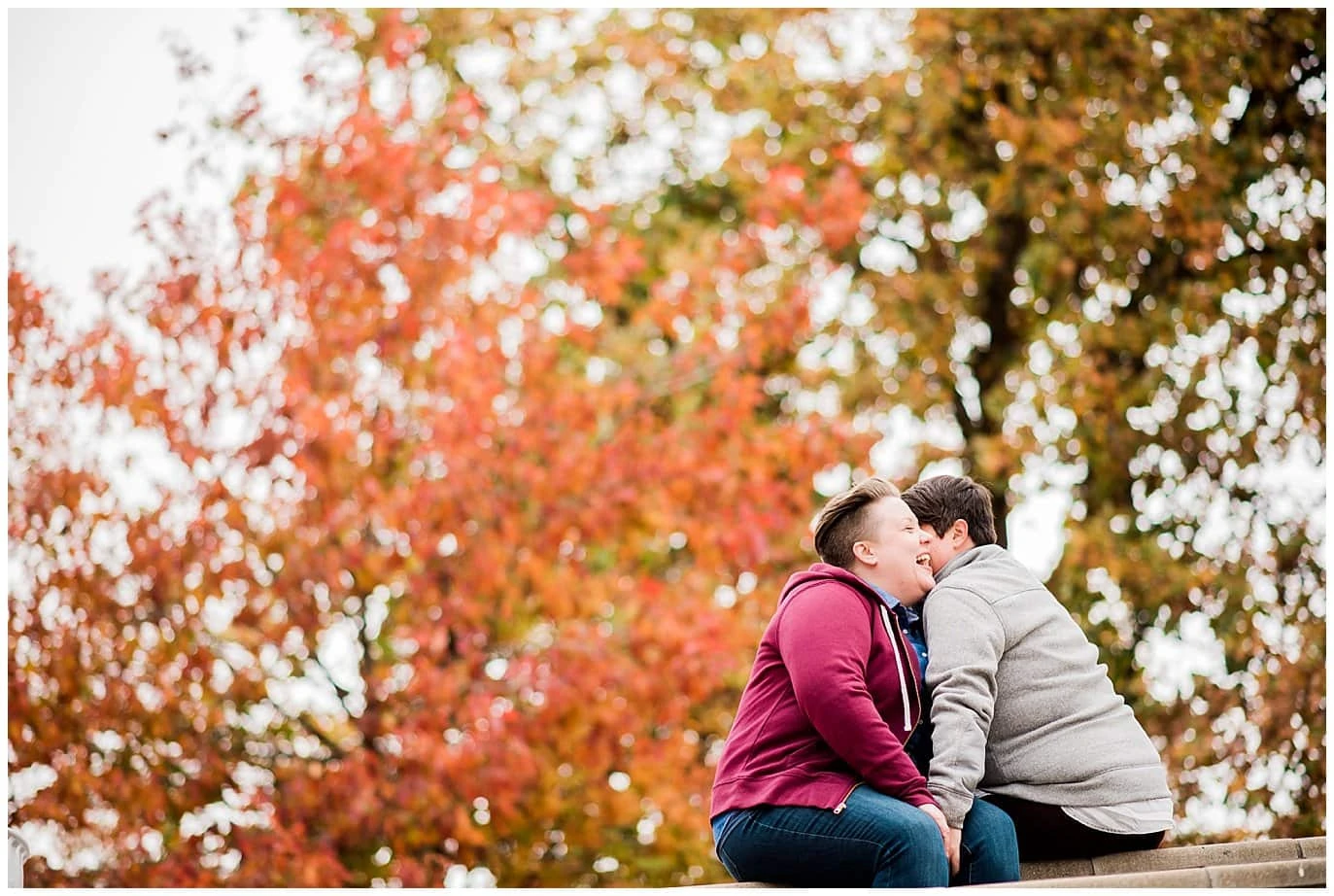 fall colors for Denver engagement photo