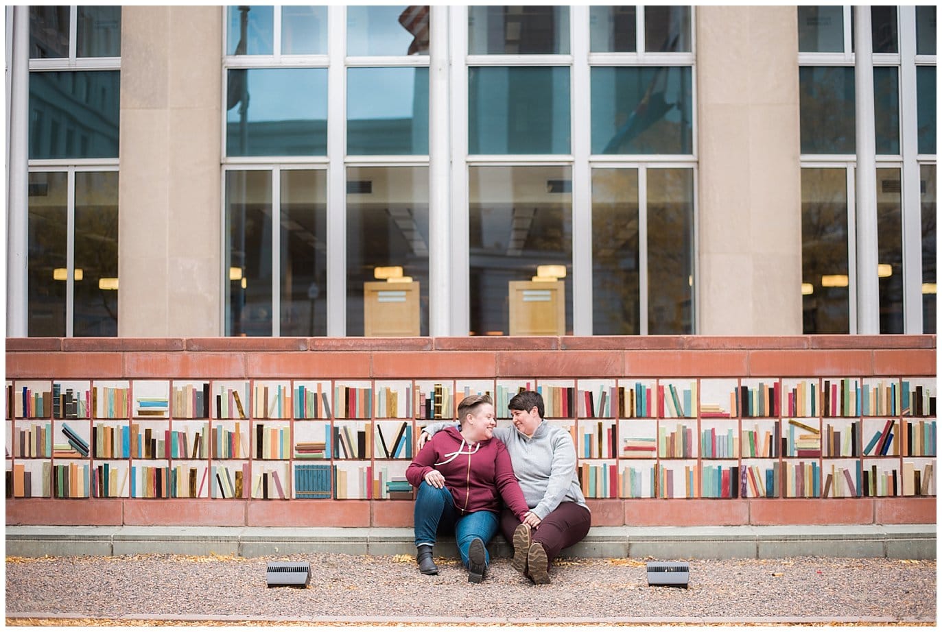 Denver Public Library same-sex engagement photo