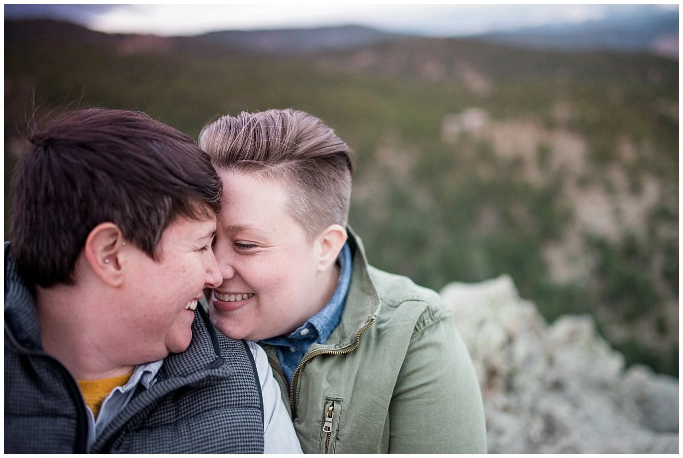 same-sex Boulder engagement photo