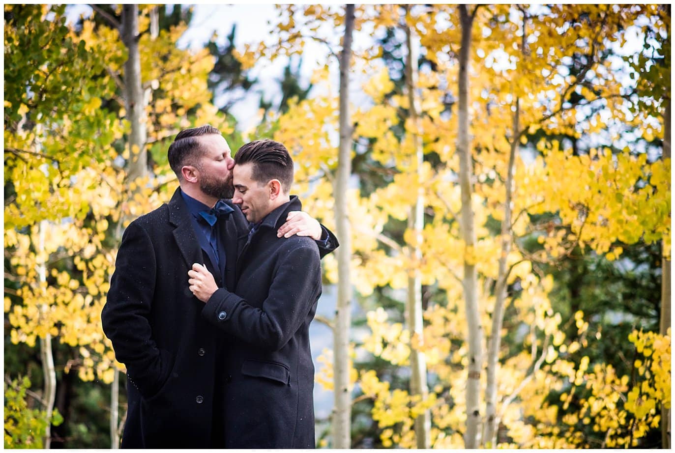 Fall Rocky Mountain same-sex elopement photo