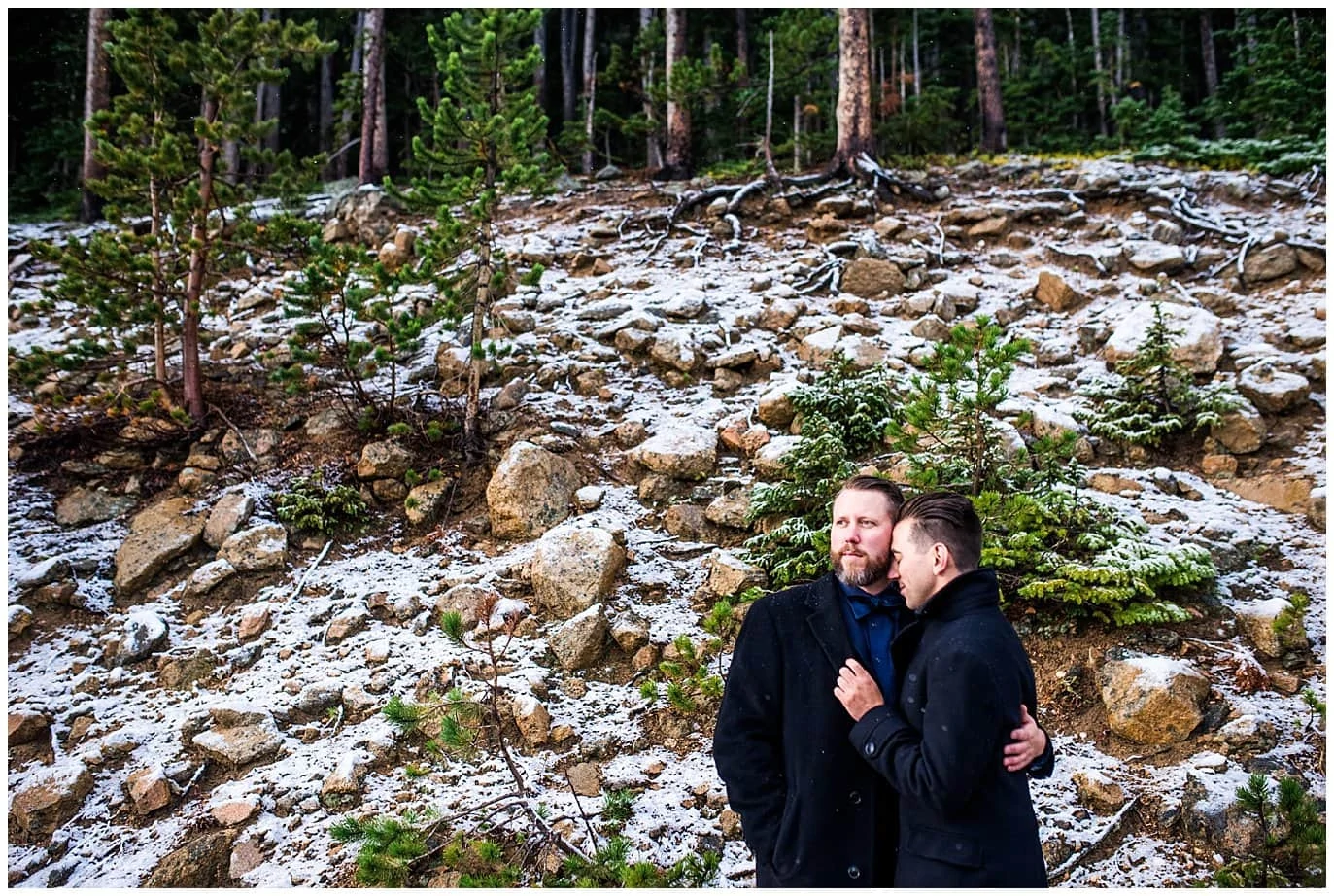 winter rocky mountain elopement photo