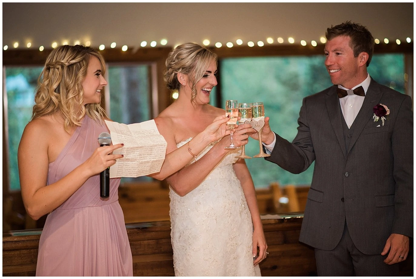 toasts at wedding reception photo
