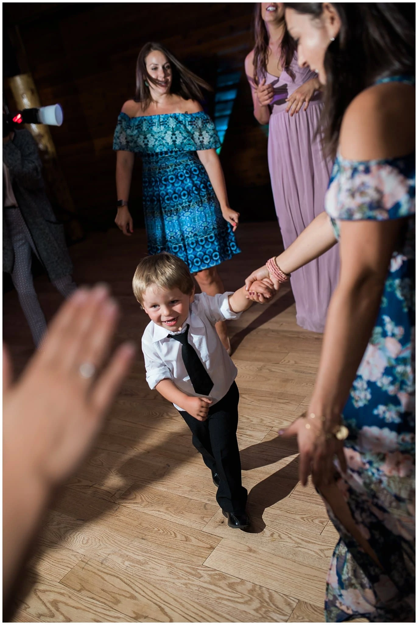 ring bearer dancing at wedding reception photo