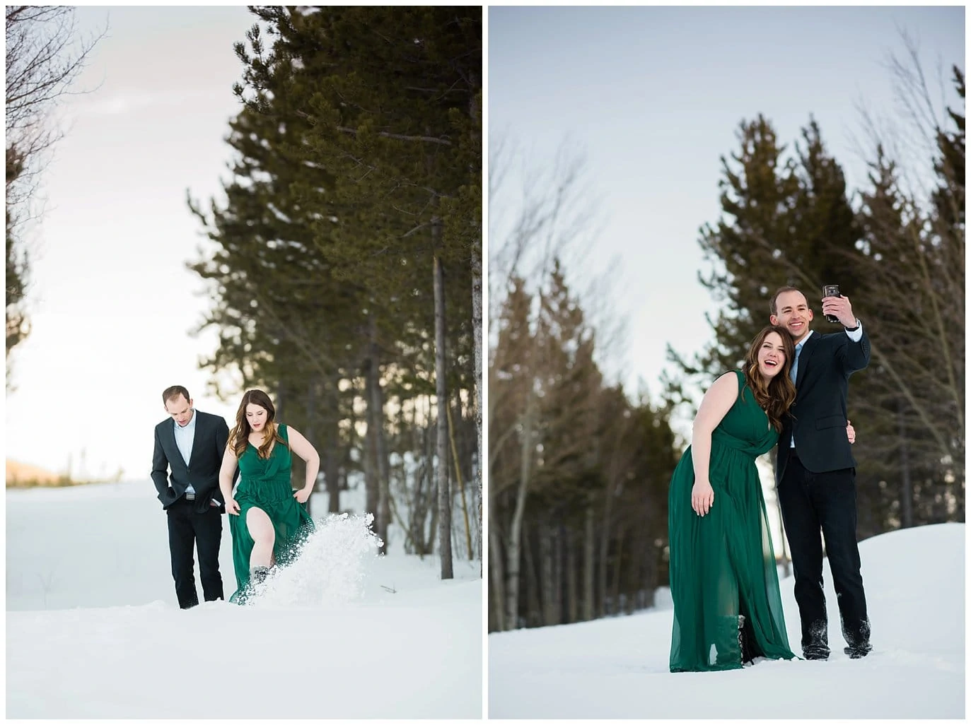colorado engagement in the snow photo