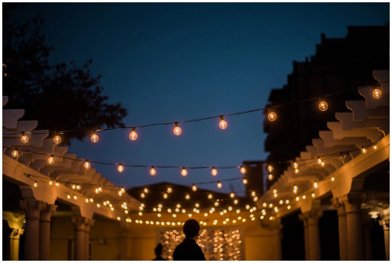 Market lights wedding photo