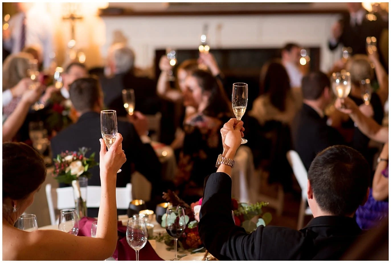 toasts at Denver mansion wedding photo